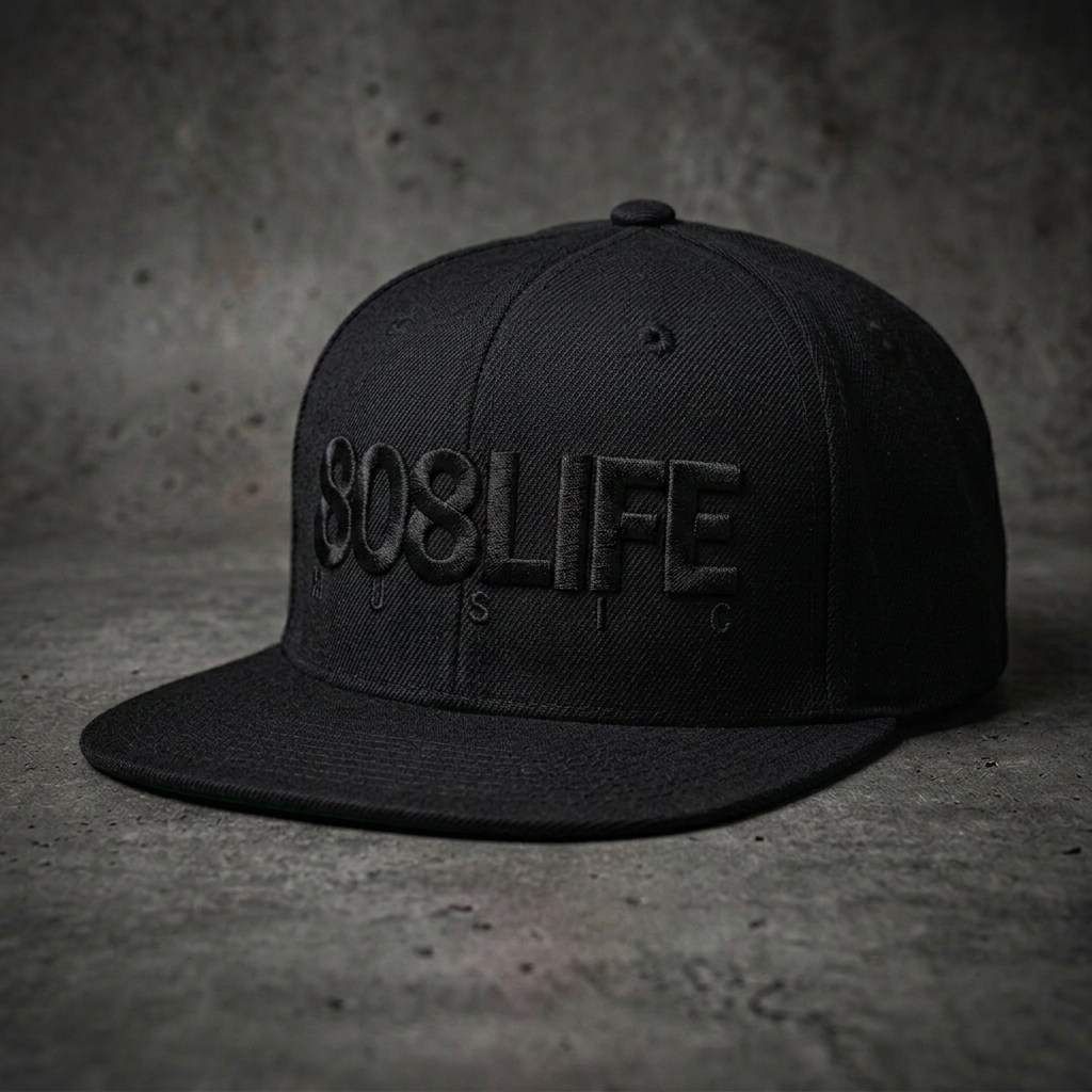 808 Classic Snapback Cap (Blackout)